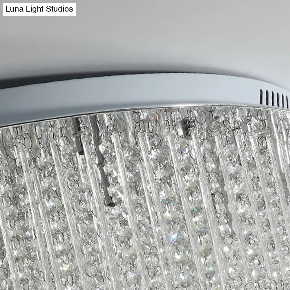 DecorBites™ Lámpara de techo LED de níquel de 3 niveles con diseño moderno de cristales, montaje empotrado para sala de estar