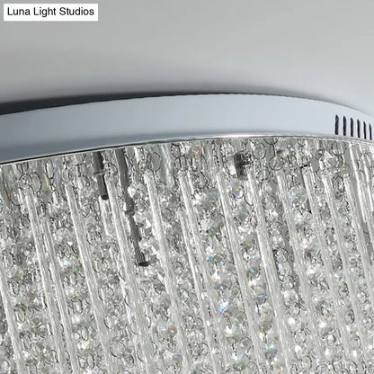 DecorBites™ Lámpara de techo LED de níquel de 3 niveles con diseño moderno de cristales, montaje empotrado para sala de estar