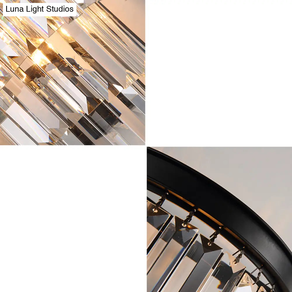 DecorBites™ DecorBites™ Modern Crystal Tiered Wall Sconce with 2 Bulbs for Bedside Lighting