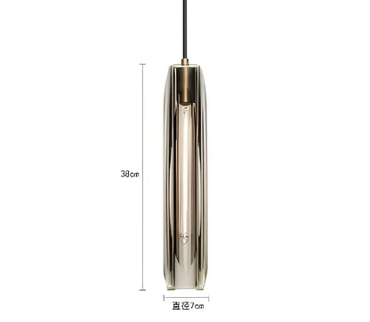 A sleek decorbites crystal tulip chandelier pendant light with brushed metal finish and clear glass body for bedroom decor
