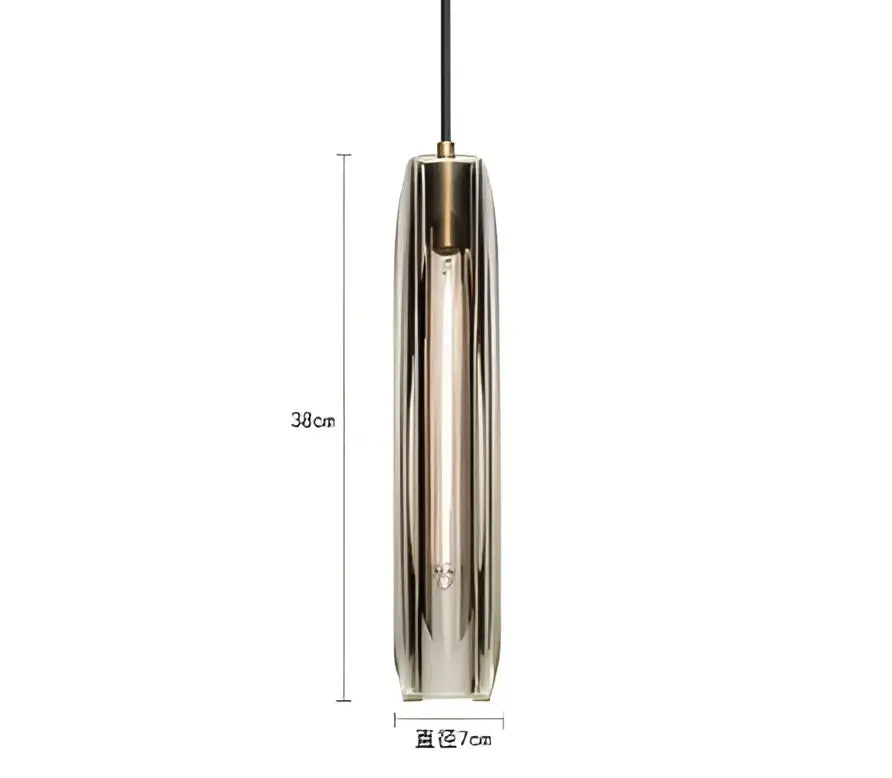 A sleek decorbites crystal tulip chandelier pendant light with brushed metal finish and clear glass body for bedroom decor