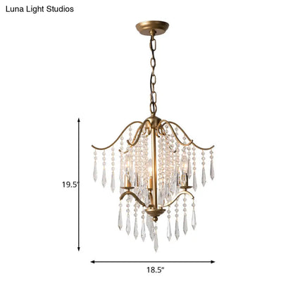 Lámpara de techo colgante moderna de cristal con diseño de cascada - Lámpara de techo de latón, 3/4 bombillas, 47 cm/57 cm de ancho