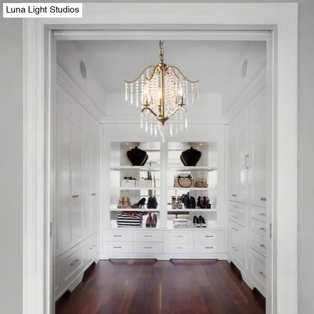 Lámpara de techo colgante moderna de cristal con diseño de cascada - Lámpara de techo de latón, 3/4 bombillas, 47 cm/57 cm de ancho