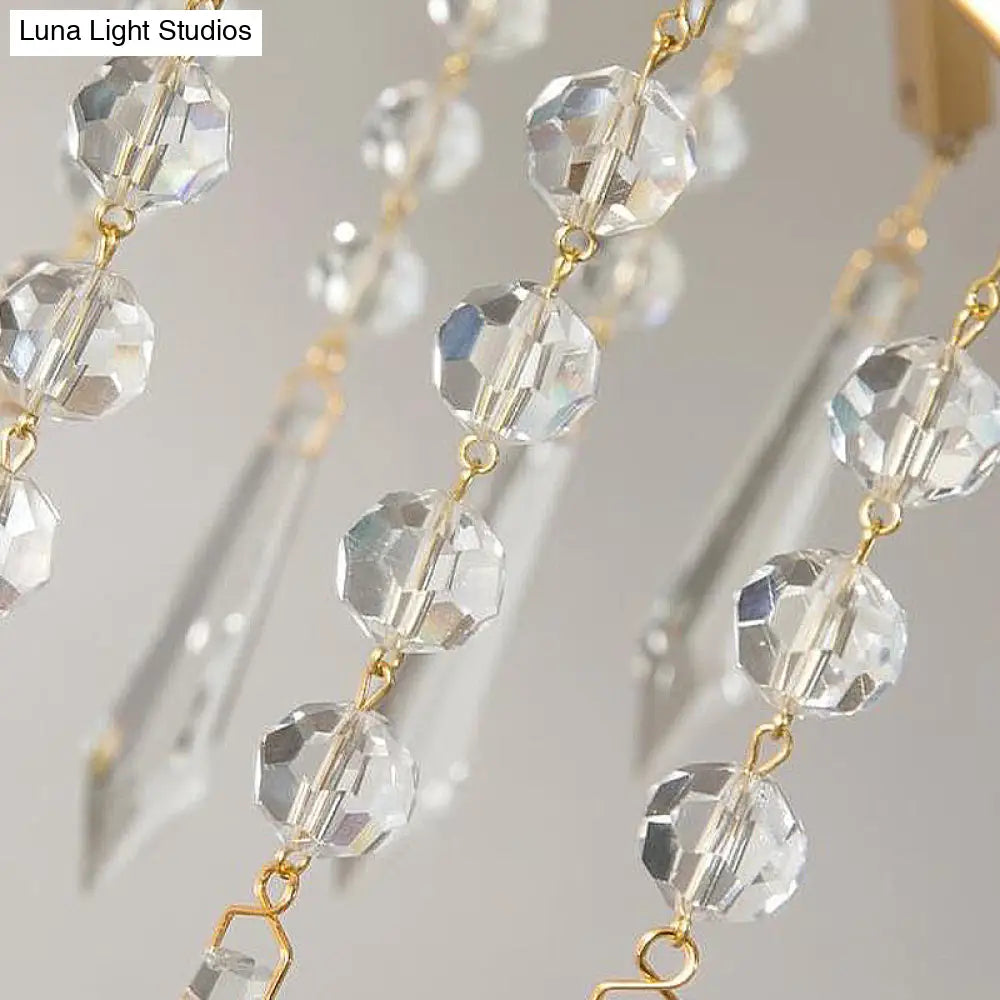 Lámpara de techo colgante moderna de cristal con diseño de cascada - Lámpara de techo de latón, 3/4 bombillas, 47 cm/57 cm de ancho