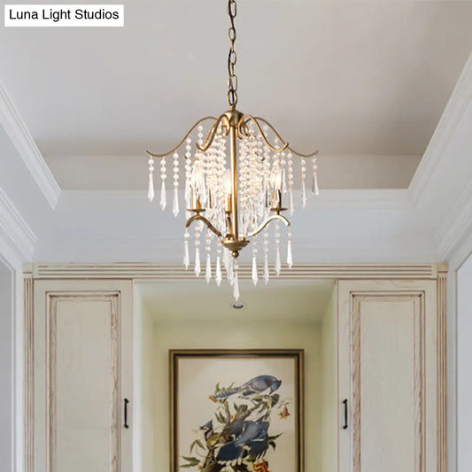 Lámpara de techo colgante moderna de cristal con diseño de cascada - Lámpara de techo de latón, 3/4 bombillas, 47 cm/57 cm de ancho