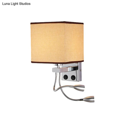 Aplique de pared cúbico moderno DecorBites™ con pantalla de tela - 1 luz, disponible en blanco/negro/beige