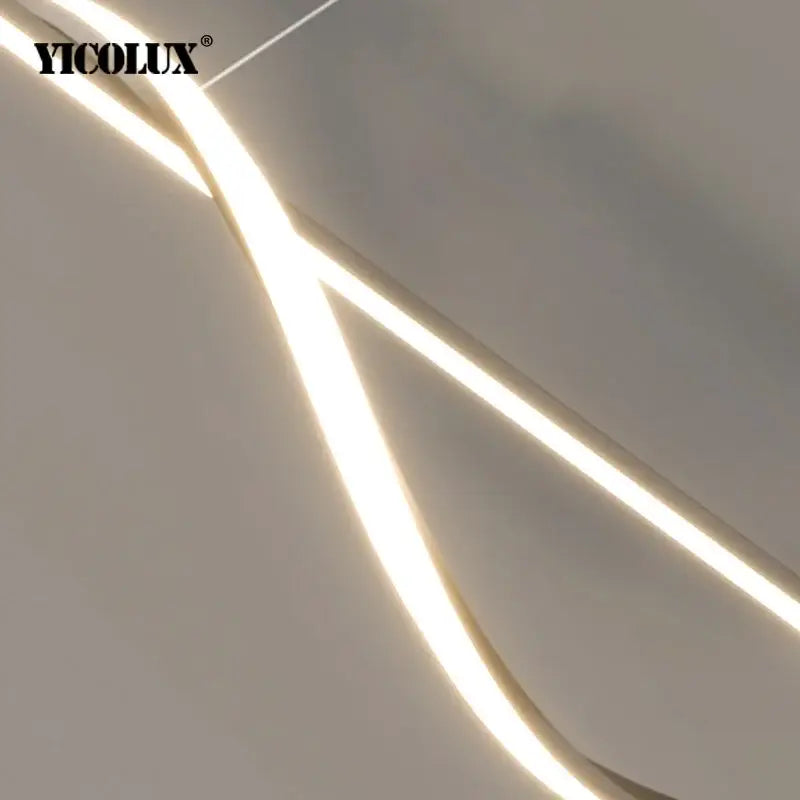 Yicolux flexible led strip light with warm white glow and smooth curve for modern curved black and white led pendant light dining room dimming with app remote dimming