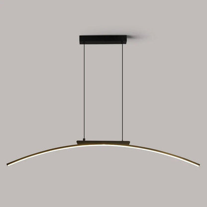 Modern Curved Bridge LED Pendant Light in Black or Gold - Decorbites