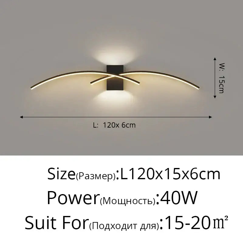 Modern curved gold led wall lamp with sleek black and gold arms suitable as decorbites led wall sconce lighting