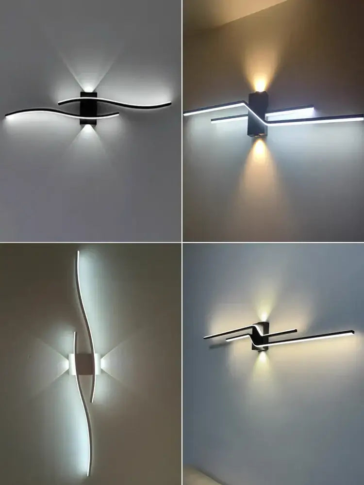 Modern black and white slim led wall lamp with sleek minimalist design for bedroom decorbites led wall lighting
