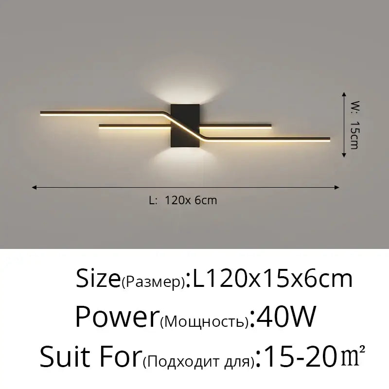 Modern curved gold led wall lamp with sleek black center and intersecting light bars perfect for bedroom decorbites led wall