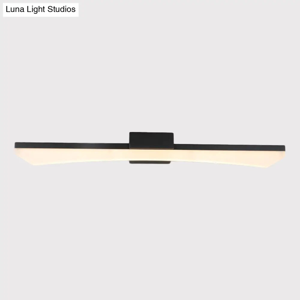 Aplique de pared LED curvo moderno DecorBites™ para baño - Negro con cubierta acrílica - Luz cálida/blanca