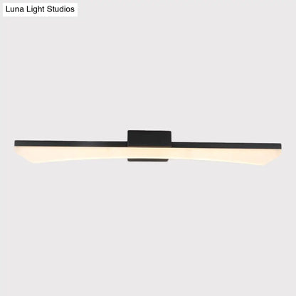 Aplique de pared LED curvo moderno DecorBites™ para baño - Negro con cubierta acrílica - Luz cálida/blanca