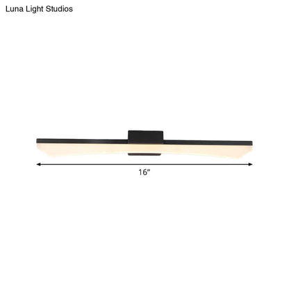 Aplique de pared LED curvo moderno DecorBites™ para baño - Negro con cubierta acrílica - Luz cálida/blanca