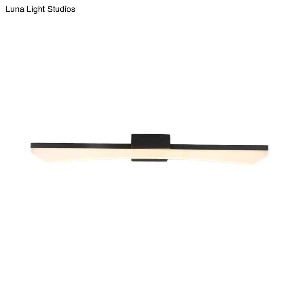 Aplique de pared LED curvo moderno DecorBites™ para baño - Negro con cubierta acrílica - Luz cálida/blanca