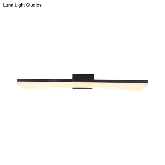 DecorBites™ DecorBites™ Modern Curved LED Vanity Light Fixture - Black Bathroom Sconce with Acrylic Cover - Warm/White Light