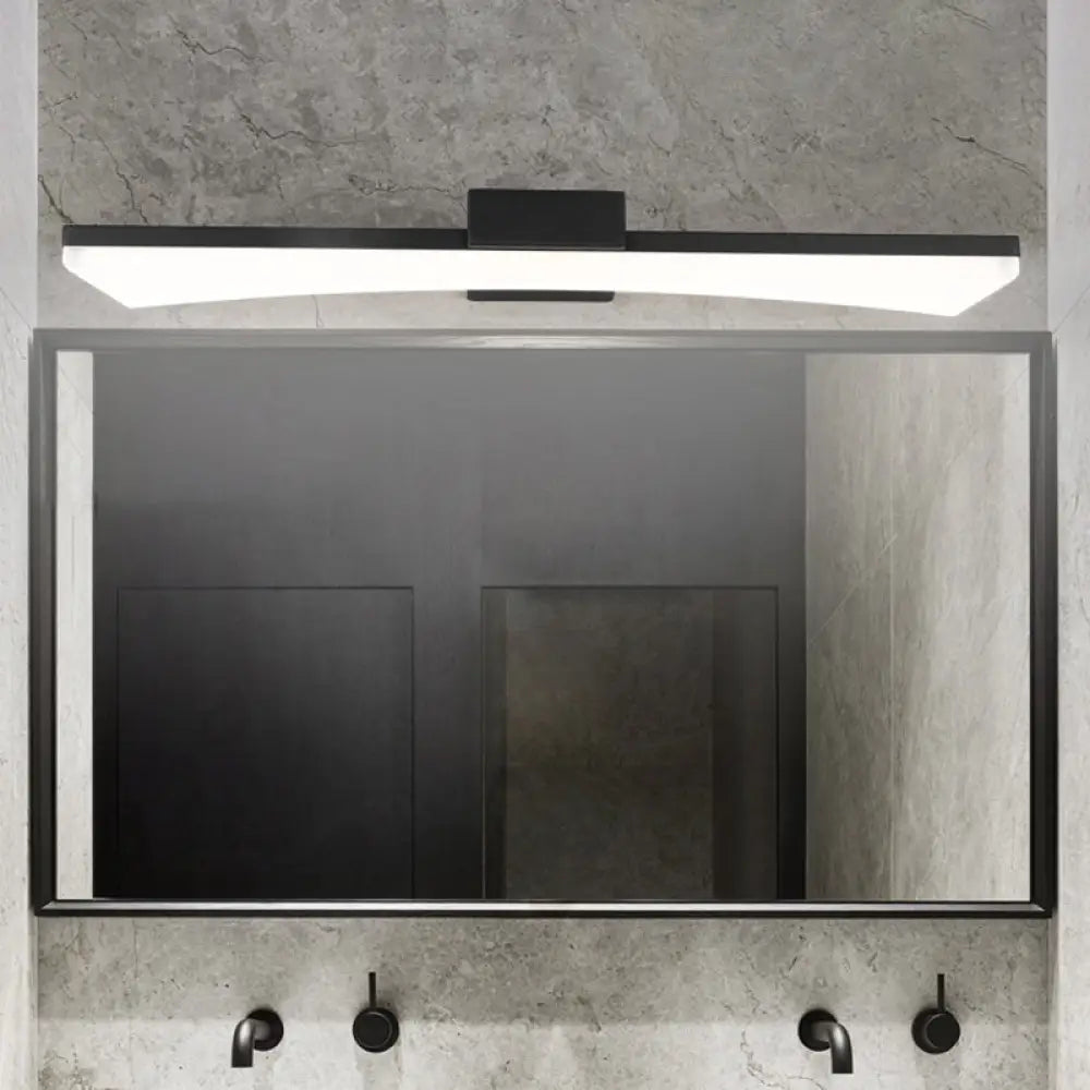 Aplique de pared LED curvo moderno DecorBites™ para baño - Negro con cubierta acrílica - Luz cálida/blanca