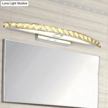 DecorBites™ DecorBites™ Modern Curved Vanity Lighting: Clear/Champagne Crystal LED Wall Mounted Lamp - 17"/21" W - Warm/White Light