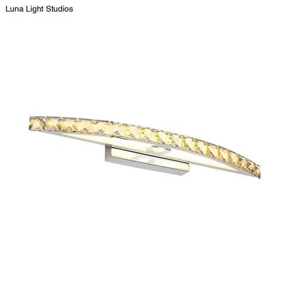 DecorBites™ DecorBites™ Modern Curved Vanity Lighting: Clear/Champagne Crystal LED Wall Mounted Lamp - 17"/21" W - Warm/White Light