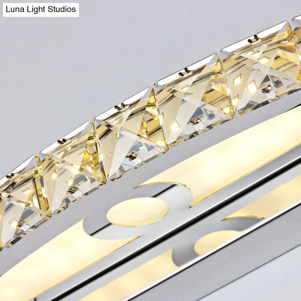 DecorBites™ DecorBites™ Modern Curved Vanity Lighting: Clear/Champagne Crystal LED Wall Mounted Lamp - 17"/21" W - Warm/White Light