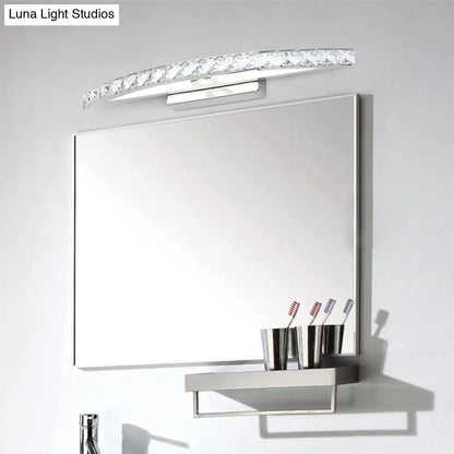 DecorBites™ DecorBites™ Modern Curved Vanity Lighting: Clear/Champagne Crystal LED Wall Mounted Lamp - 17"/21" W - Warm/White Light
