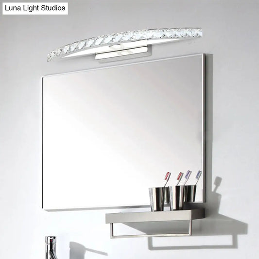 DecorBites™ DecorBites™ Modern Curved Vanity Lighting: Clear/Champagne Crystal LED Wall Mounted Lamp - 17"/21" W - Warm/White Light