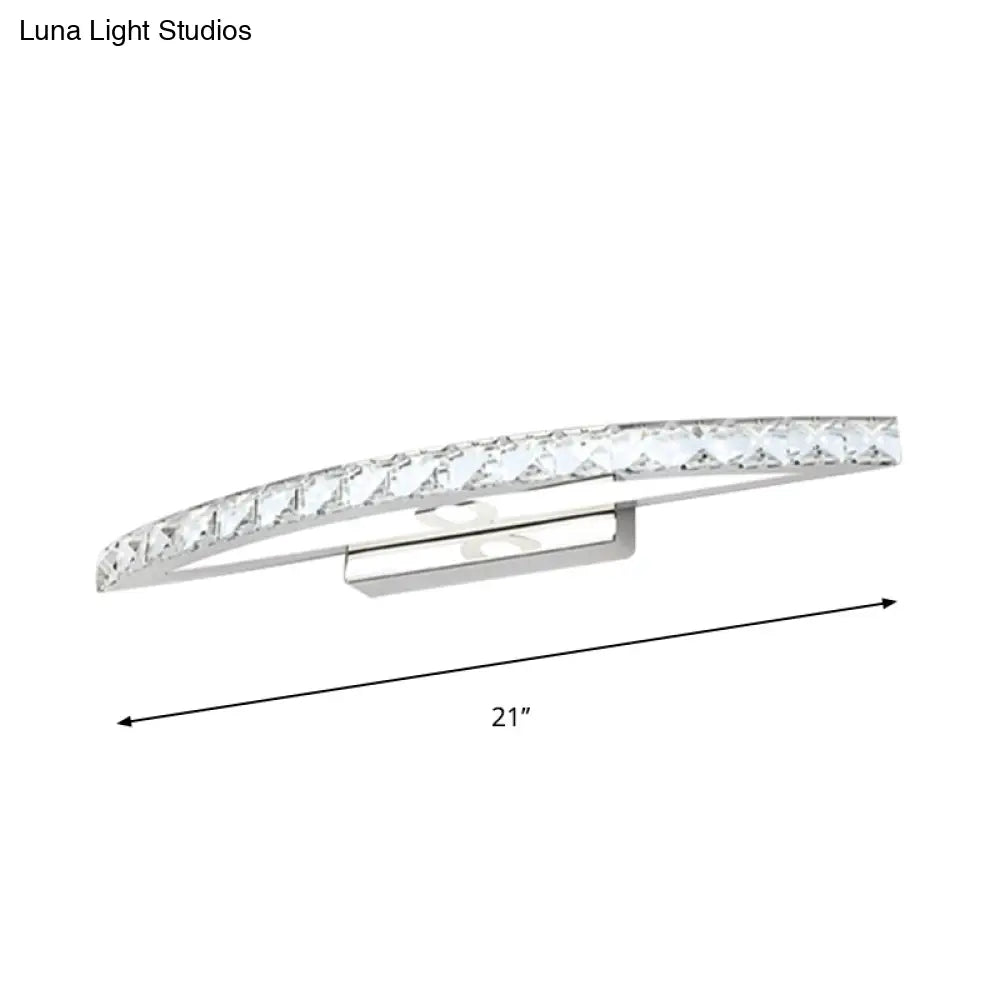 DecorBites™ DecorBites™ Modern Curved Vanity Lighting: Clear/Champagne Crystal LED Wall Mounted Lamp - 17"/21" W - Warm/White Light