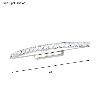 DecorBites™ DecorBites™ Modern Curved Vanity Lighting: Clear/Champagne Crystal LED Wall Mounted Lamp - 17"/21" W - Warm/White Light