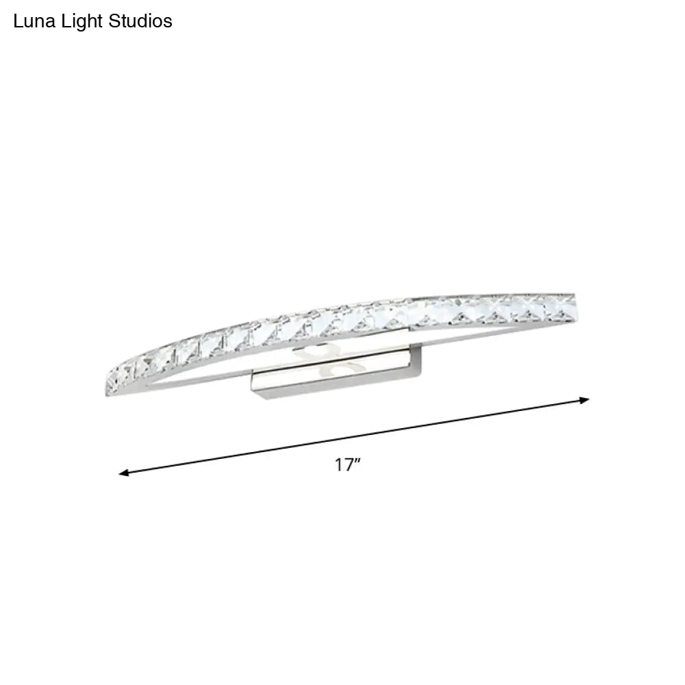 DecorBites™ DecorBites™ Modern Curved Vanity Lighting: Clear/Champagne Crystal LED Wall Mounted Lamp - 17"/21" W - Warm/White Light