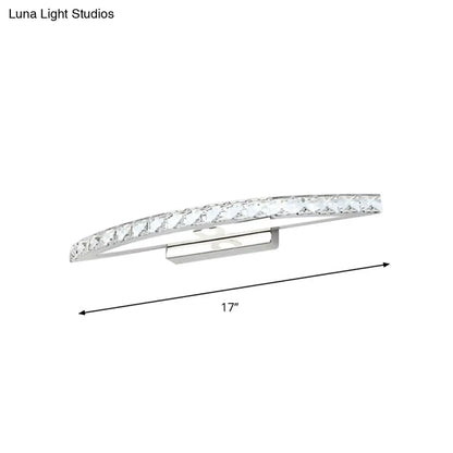 DecorBites™ DecorBites™ Modern Curved Vanity Lighting: Clear/Champagne Crystal LED Wall Mounted Lamp - 17"/21" W - Warm/White Light