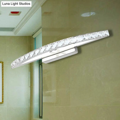 DecorBites™ DecorBites™ Modern Curved Vanity Lighting: Clear/Champagne Crystal LED Wall Mounted Lamp - 17"/21" W - Warm/White Light