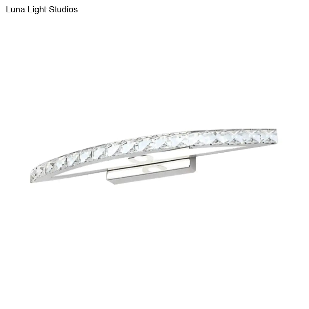DecorBites™ DecorBites™ Modern Curved Vanity Lighting: Clear/Champagne Crystal LED Wall Mounted Lamp - 17"/21" W - Warm/White Light