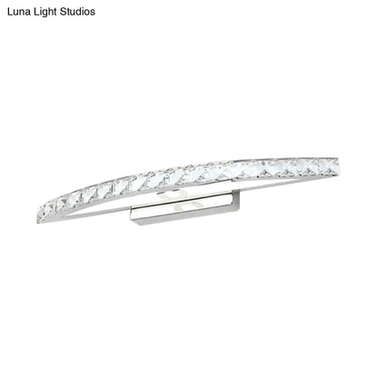 DecorBites™ DecorBites™ Modern Curved Vanity Lighting: Clear/Champagne Crystal LED Wall Mounted Lamp - 17"/21" W - Warm/White Light