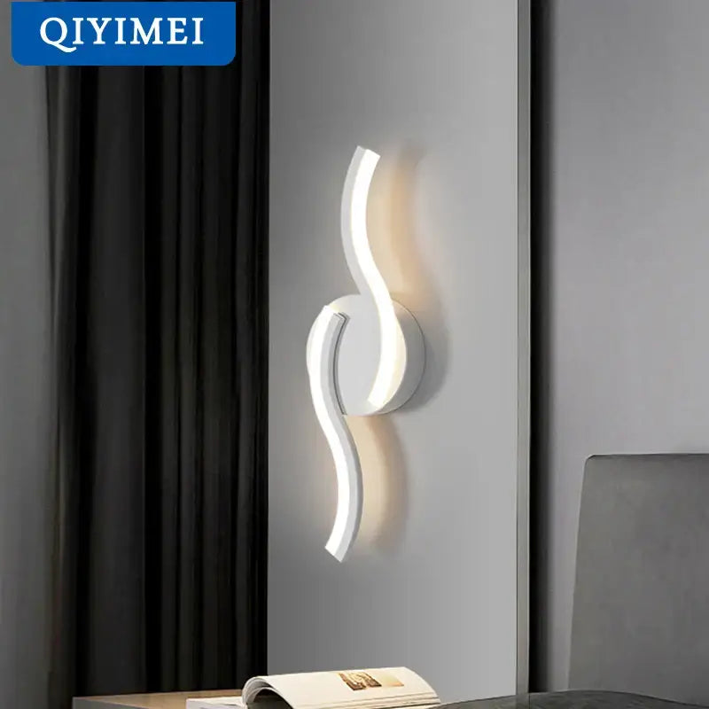 Modern curved white led wall sconces with sleek design for bedroom lighting featuring decorbites led wall sconces