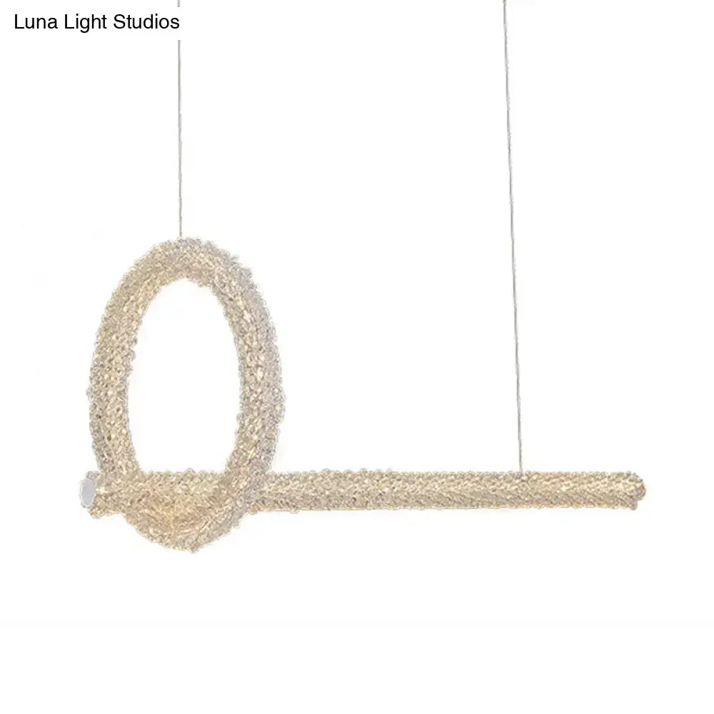Modern cut crystal brass ceiling light with gold-toned woven pendant design for kitchen island 110v-120v