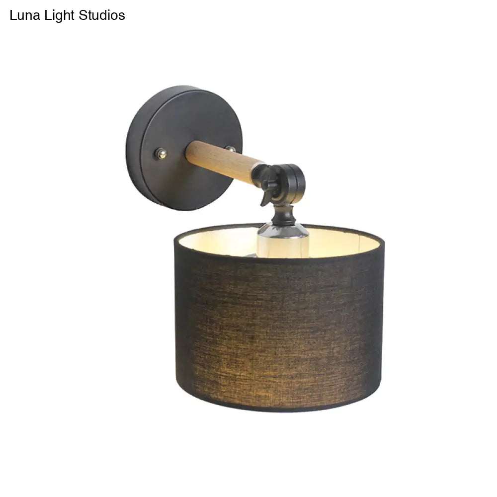 Aplique de pared LED cilíndrico moderno DecorBites™ en blanco/negro para dormitorio