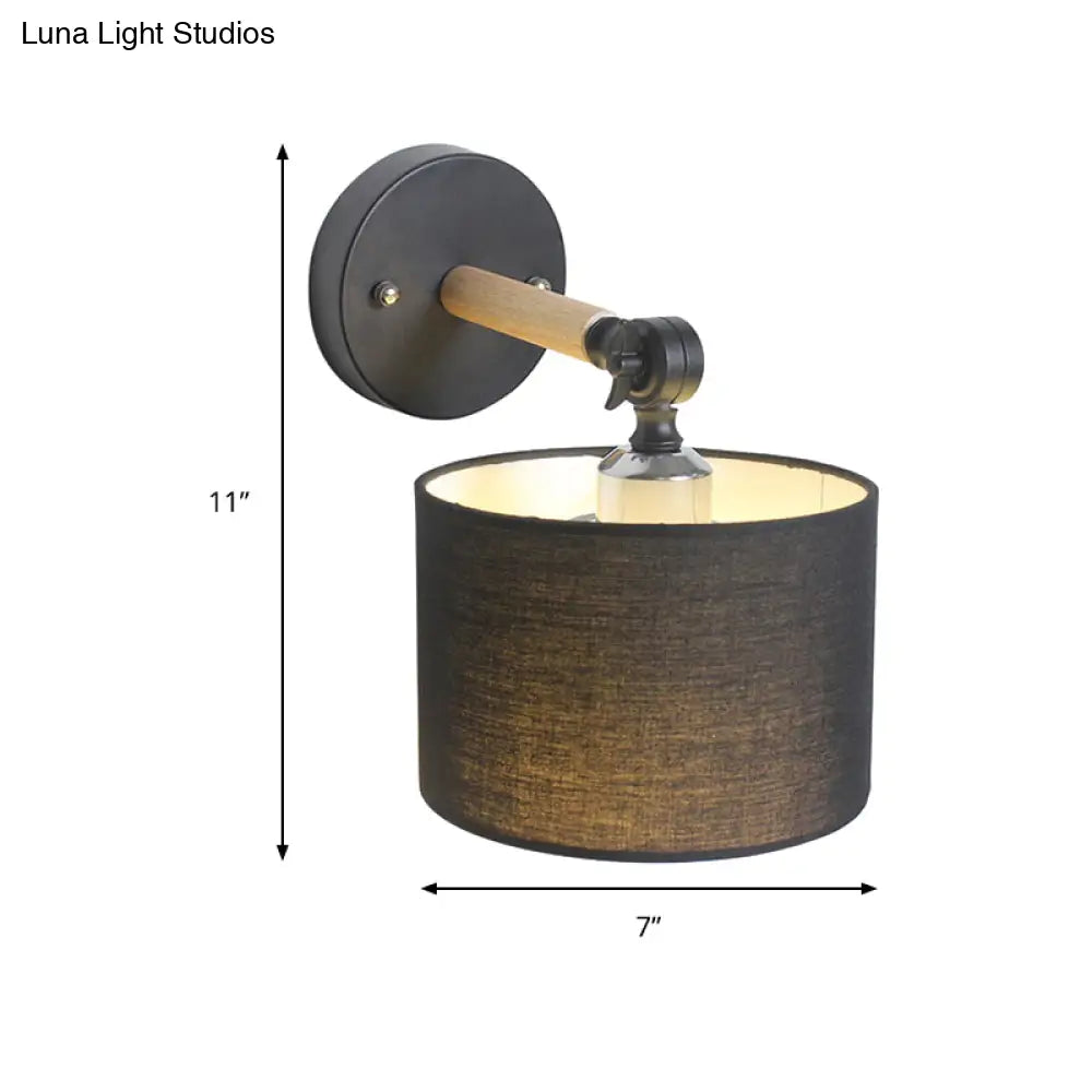 Aplique de pared LED cilíndrico moderno DecorBites™ en blanco/negro para dormitorio