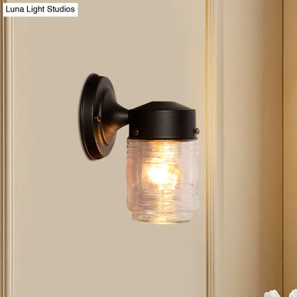 ديكوربايتس™ ديكوربايتس™ مصباح حائط أسطواني عصري من الزجاج الشفاف - وحدة إضاءة أنيقة باللونين الأسود والأبيض مثبتة على الحائط