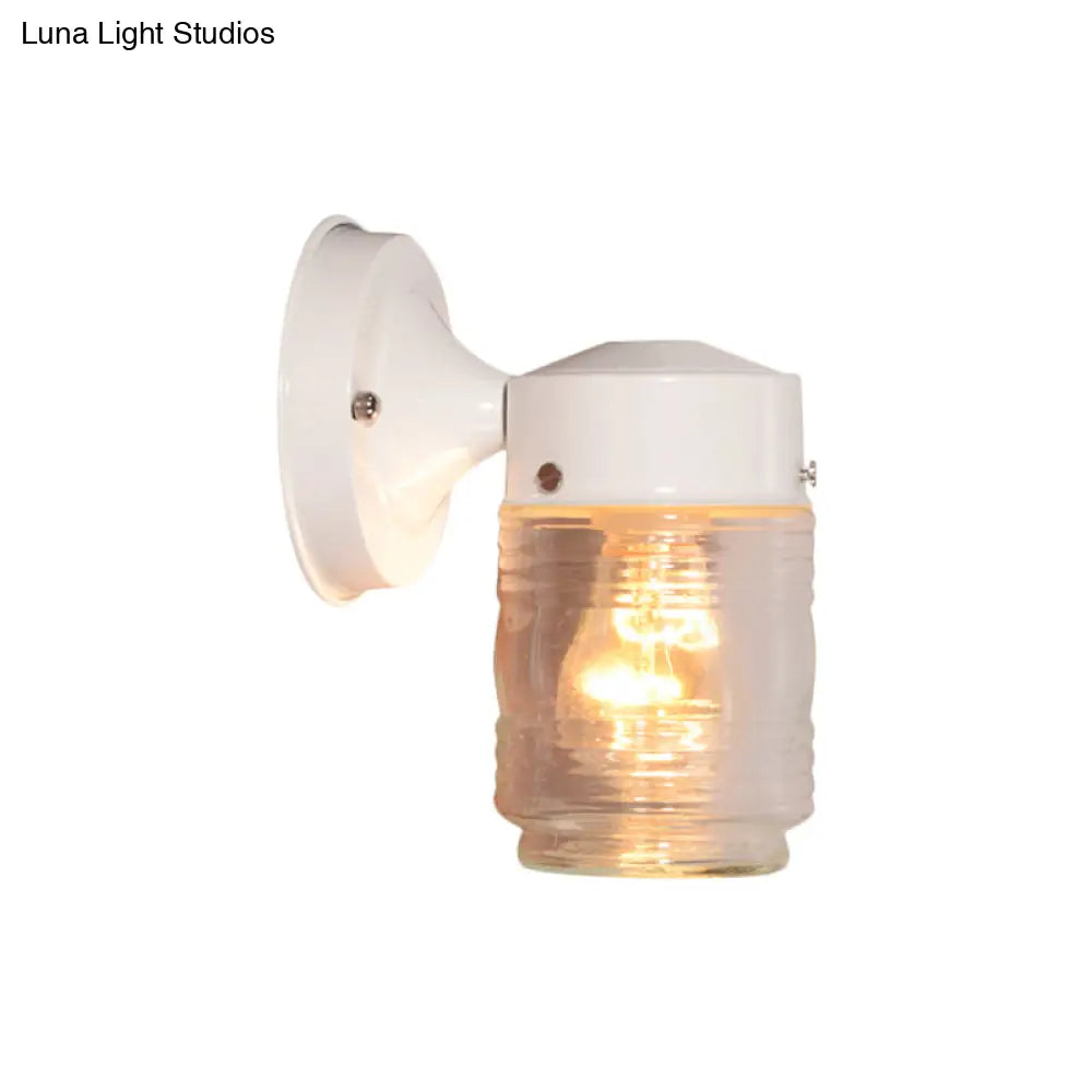 ديكوربايتس™ ديكوربايتس™ مصباح حائط أسطواني عصري من الزجاج الشفاف - وحدة إضاءة أنيقة باللونين الأسود والأبيض مثبتة على الحائط