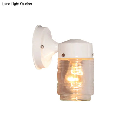 ديكوربايتس™ ديكوربايتس™ مصباح حائط أسطواني عصري من الزجاج الشفاف - وحدة إضاءة أنيقة باللونين الأسود والأبيض مثبتة على الحائط