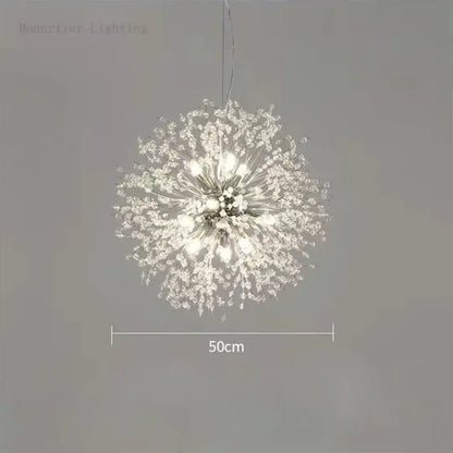 Modern dandelion crystal chandelier with sparkling silver finish and crystal accents for elegant living room decorbites dandelion