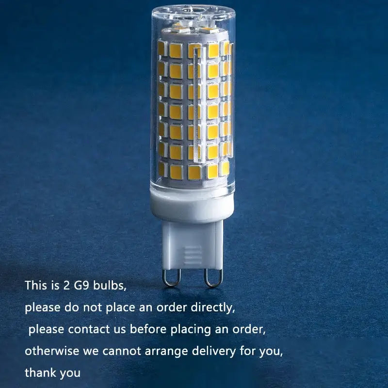 Clear glass led bulb with white g9 base and yellow square leds in modern dark brown decorbites bubbleglass led floor lamp