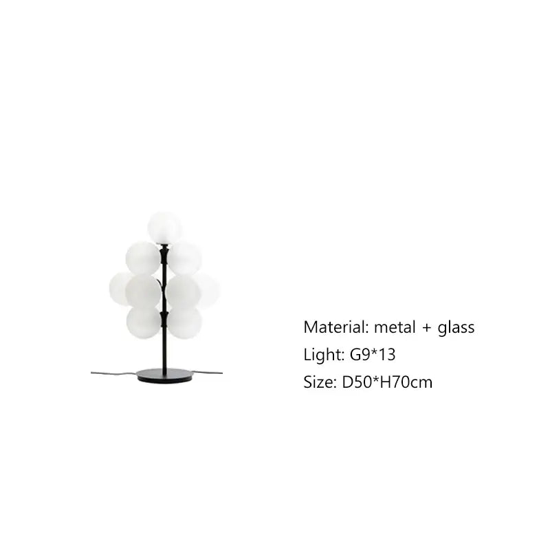 Modern dark brown floor lamp with sleek black metal base and frosted glass spheres for decorbites bubbleglass led floor use