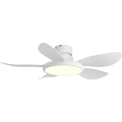 White ceiling fan with integrated led light in modern dark wood led ceiling fan for living room with remote control