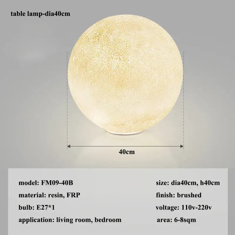 Modern decorbites cream moon pendant chandelier with 40cm cream moon led spherical lamp featuring brushed resin finish