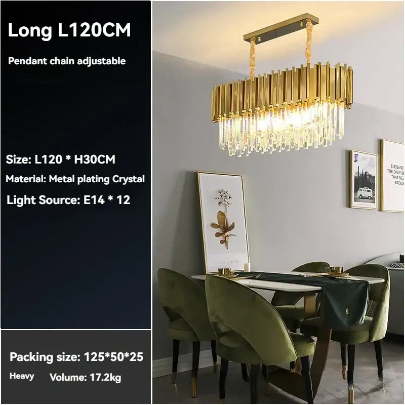 Modern decorbites crystal gold rectangular chandelier with gold plated frame and hanging crystal droplets for living room ceiling