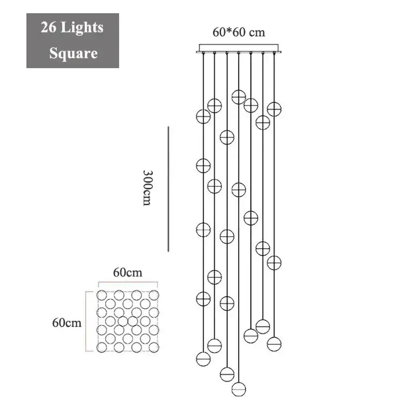 Modern decorbites crystal led chandelier featuring 26 spherical lights in a metallic finish for living room pendant light