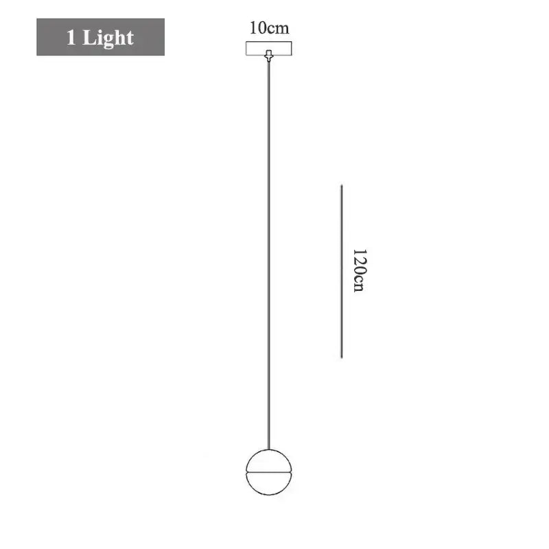 Minimalist spherical decorbites crystal led pendant light with 10cm diameter and 120cm hanging length for modern decor