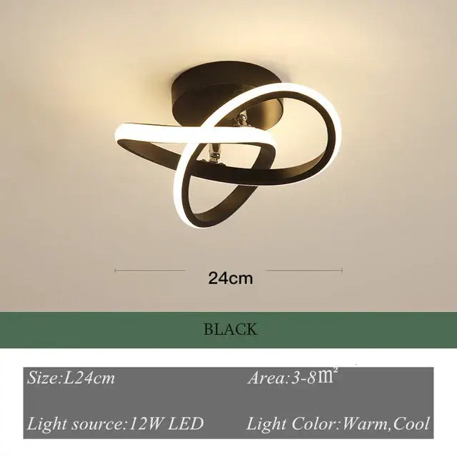 Black modern led ceiling light with sleek intertwined ring design for modern decorbites gold ring chandelier lighting