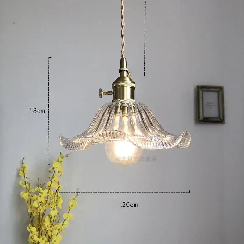 Modern diamond amber glass led pendant light with delicate fluted clear glass and brass hardware for dining room